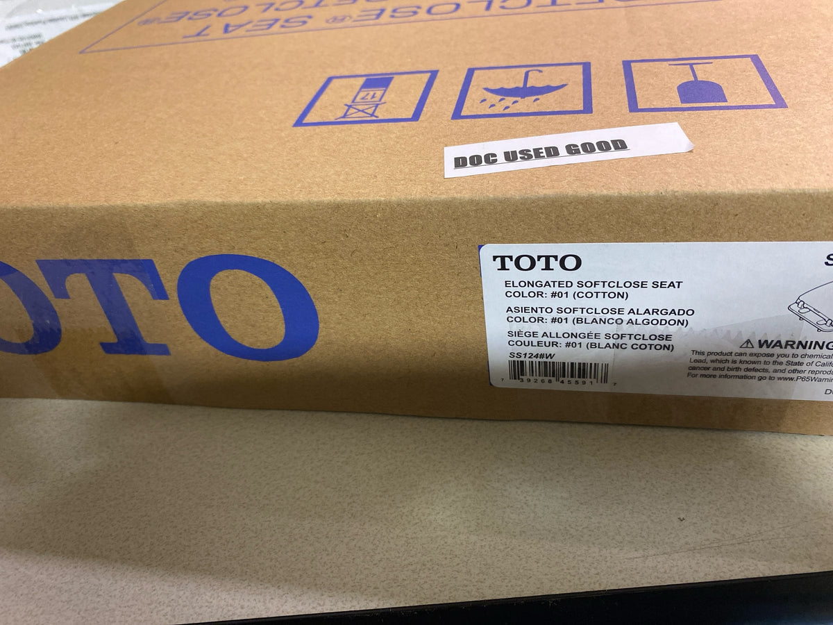 TOTO SoftClose Elongated Closed Front Toilet Seat in Cotton White-SS124#01