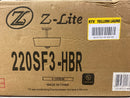 Z-Lite 220SF3-HBR Arlington 3 Light 15" Wide Semi-Flush Drum Ceiling Fixture - Heritage Brass