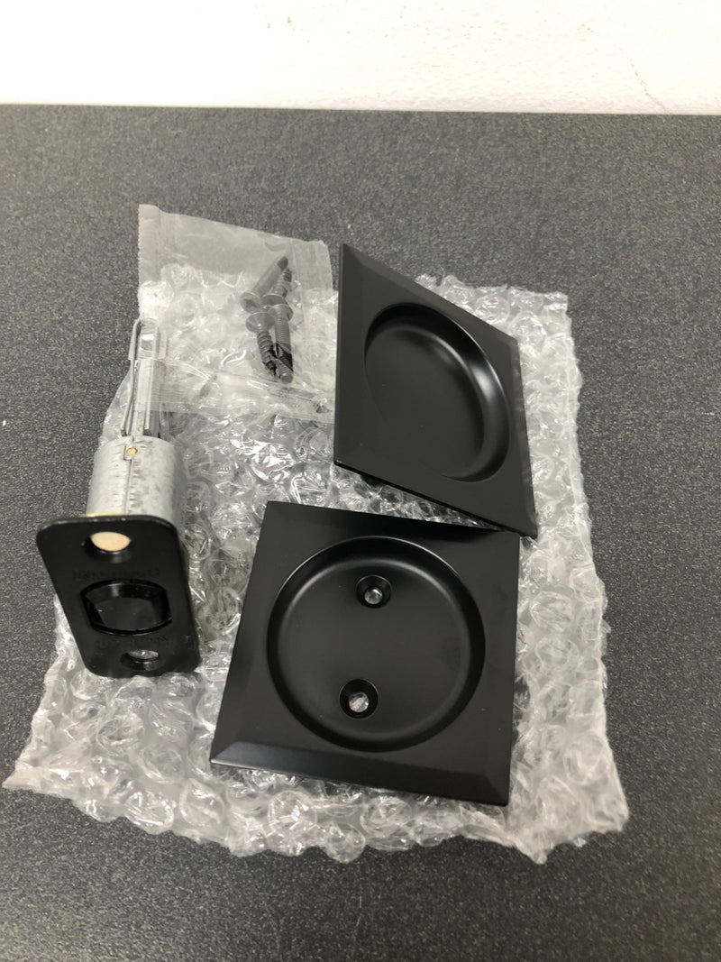 Kwikset 334SQT-514 Square Passage Hall/Closet Pocket Door Lock - Iron Black