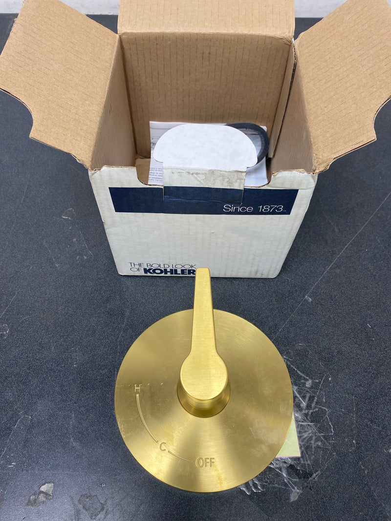 Kohler K-TS74042-4-2MB Hint Function Pressure Balanced Valve Trim Only with Single Lever Handle - Less Rough In - Vibrant Brushed Moderne Brass