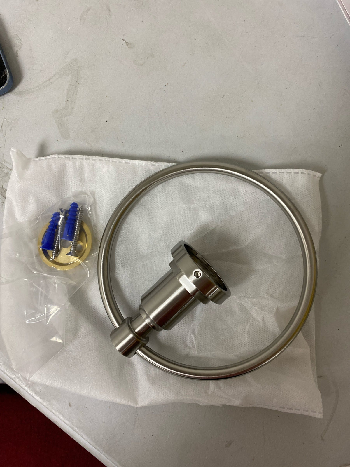 Signature Hardware SHGFTRZBN Greyfield 6-1/2" Wall-Mounted Towel Ring - Brushed Nickel