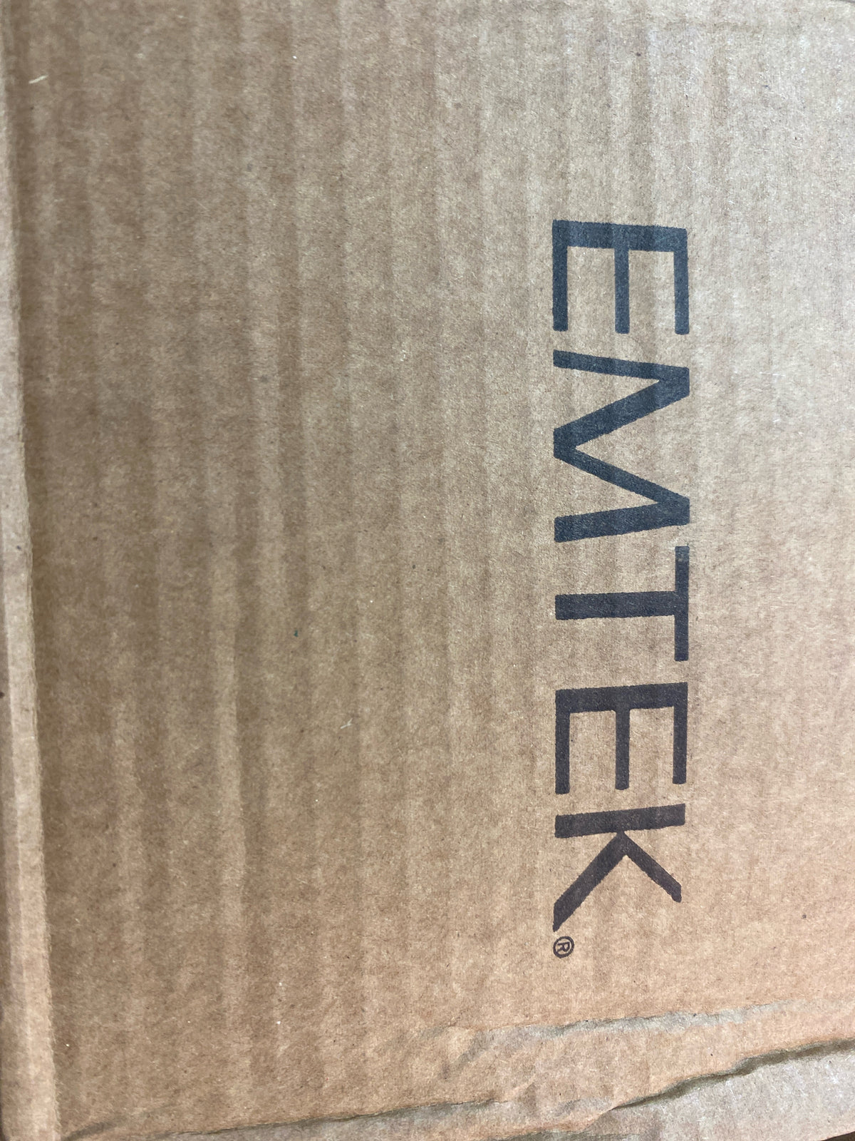 Emtek 5110HLOUS19LH Helios Left Handed Passage Door Lever Set with Square Rose - Flat Black