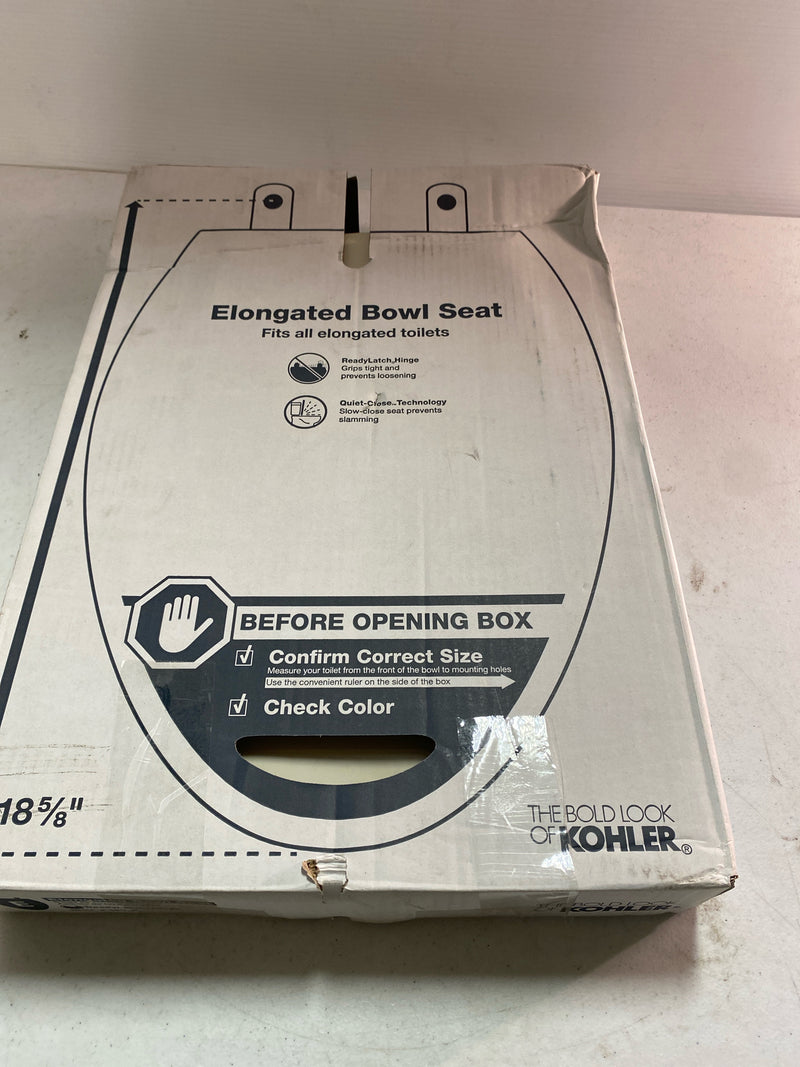 Kohler K-4636-RL-47 Cachet Elongated Closed-Front Toilet Seat with Soft Close and Quick Release - Almond