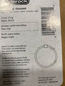 Amerock BH36082MB Monument 6-1/2" Wall Mounted Towel Ring - Matte Black