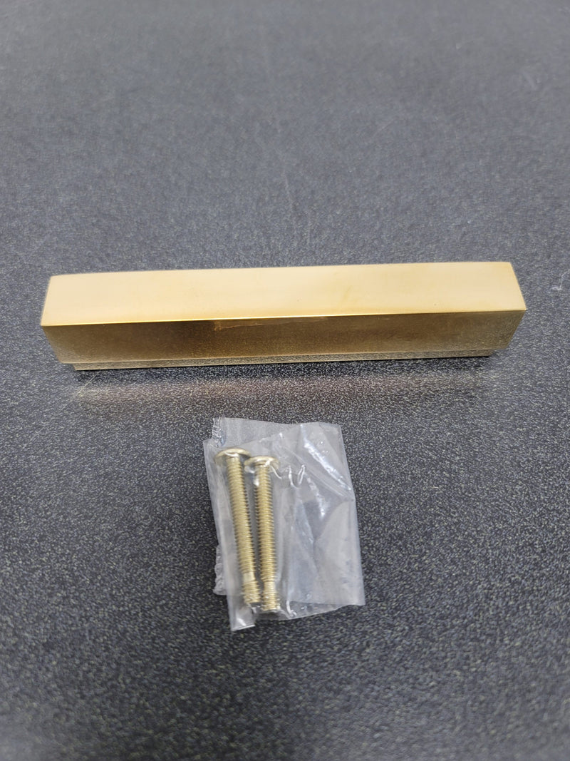 Alno A460-4-PB/NL Simplicity 4 Inch Center to Center Rectangular Cabinet Pull - Unlacquered Brass
