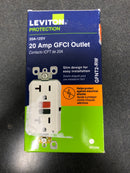 Leviton R12-GFNT2-0RW 20 Amp Self-Test SmartlockPro Slim Duplex GFCI Outlet, White