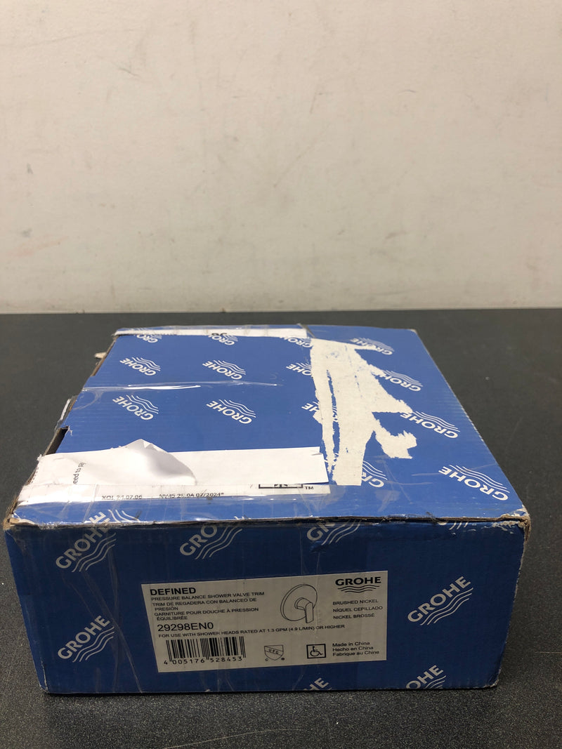 Grohe 29298EN0 Defined Single Function Pressure Balanced Valve Trim Only with Single Lever Handle - Less Rough In - Brushed Nickel