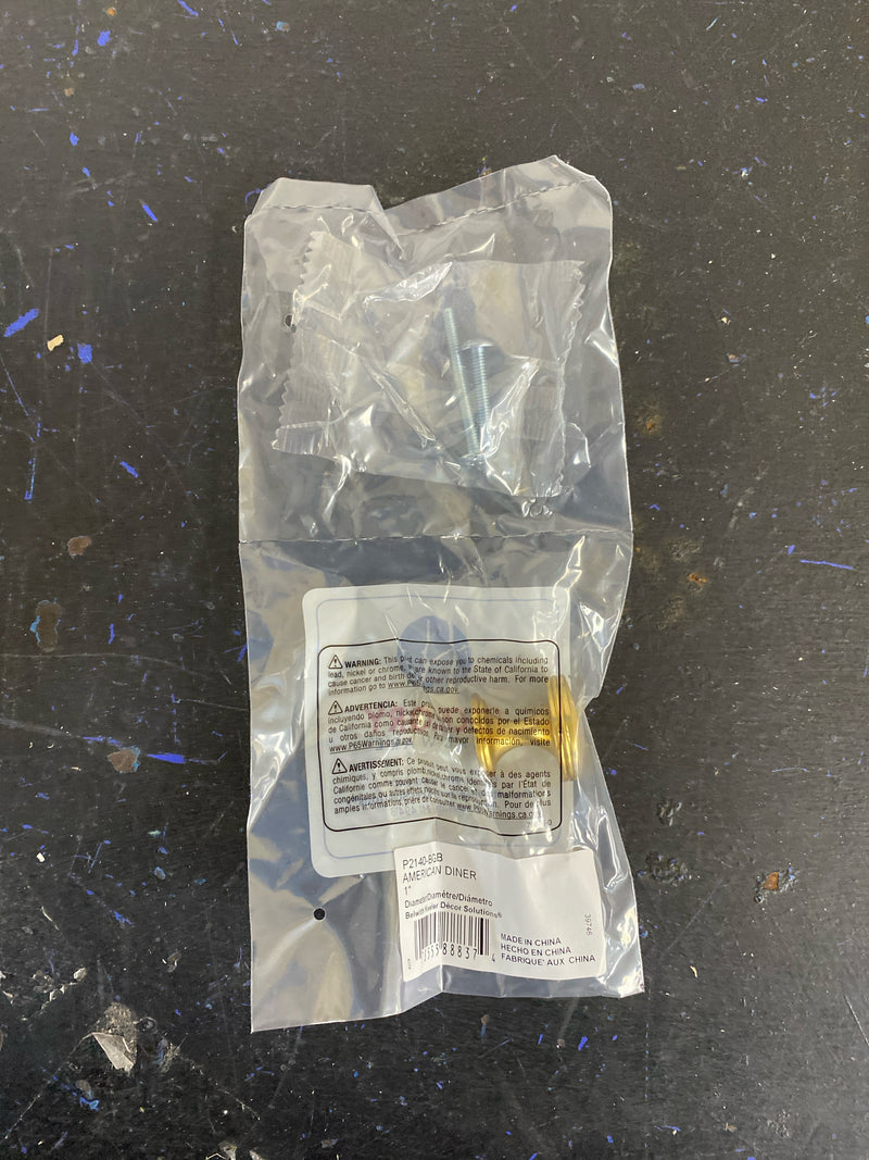 Hickory Hardware P2140-BGB American Diner Transitional Door Handle - Luxury Cabinet Handles - Hardware for Doors & Dresser Drawers, 1 Pack Kitchen Cabinet Knobs - Brushed Golden Brass Finish