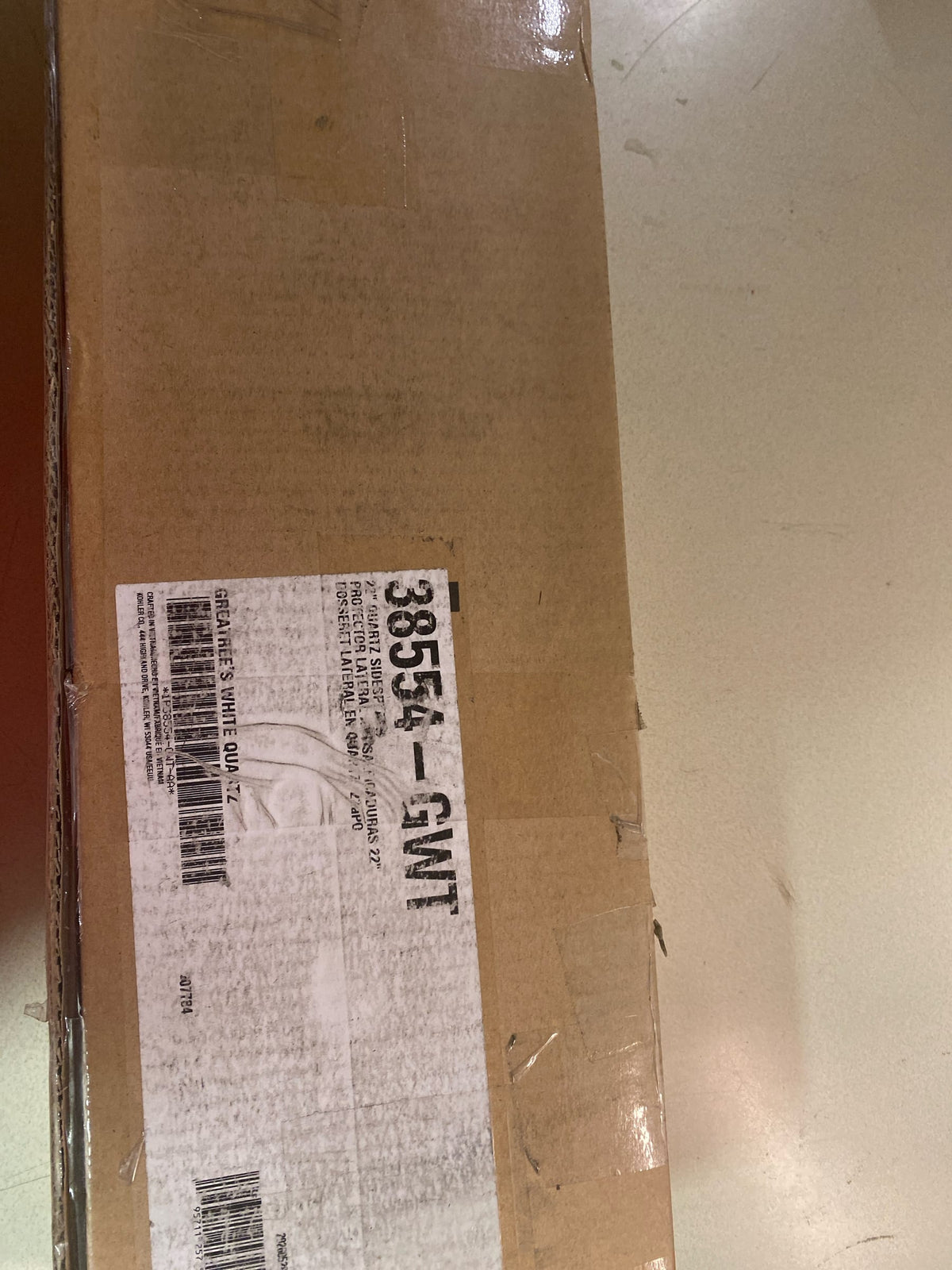 Kohler K-38554-GWT 21-11/16" W x 4" H Quartz Sidesplash - White Quartz