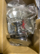 Grandeur 821441 Georgetown Solid Brass Rose Privacy Door Knob Set with Chambord Crystal Knob and 2-3/8" Backset - Bright Chrome