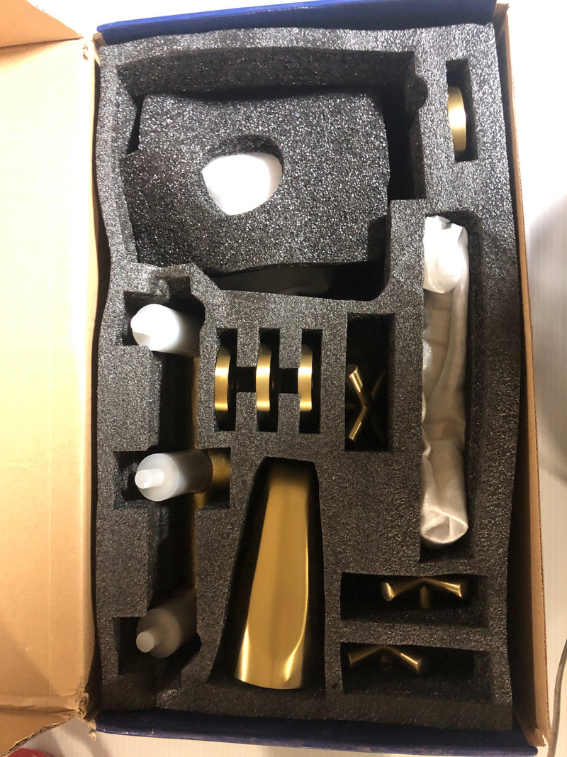 Forclover SMD-88058BG Triple Handle 10-Spray Tub and Shower Faucet 1.8 GPM in. Brushed Gold Wall Mount Shower System Valve Included