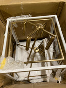 KICHLER Delvin 4-Light Pendant, Updated Traditional Light with Clear Glass in Champagne Bronze and White, for Foyer, Dining Room, Living Room, Office, Bedroom, or Kitchen, 52619CPZWH