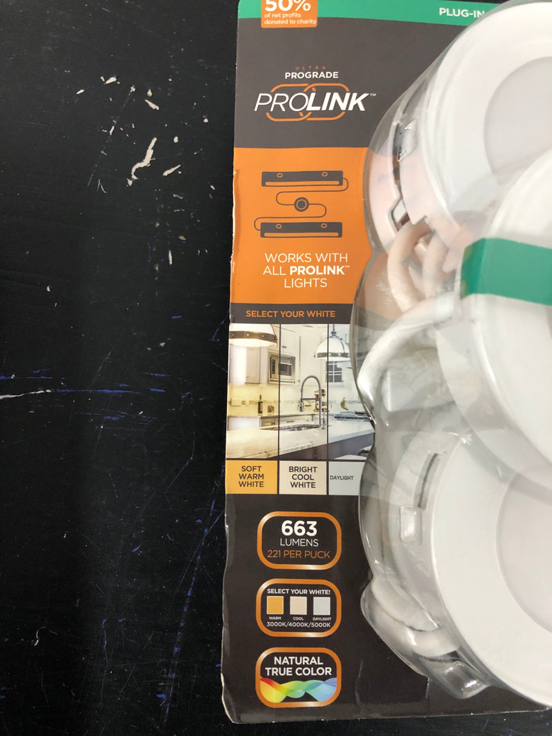 Ultra prograde 55215-T1 ProLink Plug-in LED Under Cabinet Puck Lights (5-Pack)