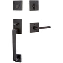 Emtek 4820HLOUS19LH Baden Left Handed Sectional Single Cylinder Keyed Entry Handleset with Helios Interior Lever - Flat Black