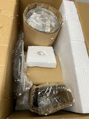 Home decorators collection CP0902 Bourland 14 in. 3-Light Polished Chrome Semi-Flush Mount Ceiling Light Fixture with White and Clear Glass Double Shade