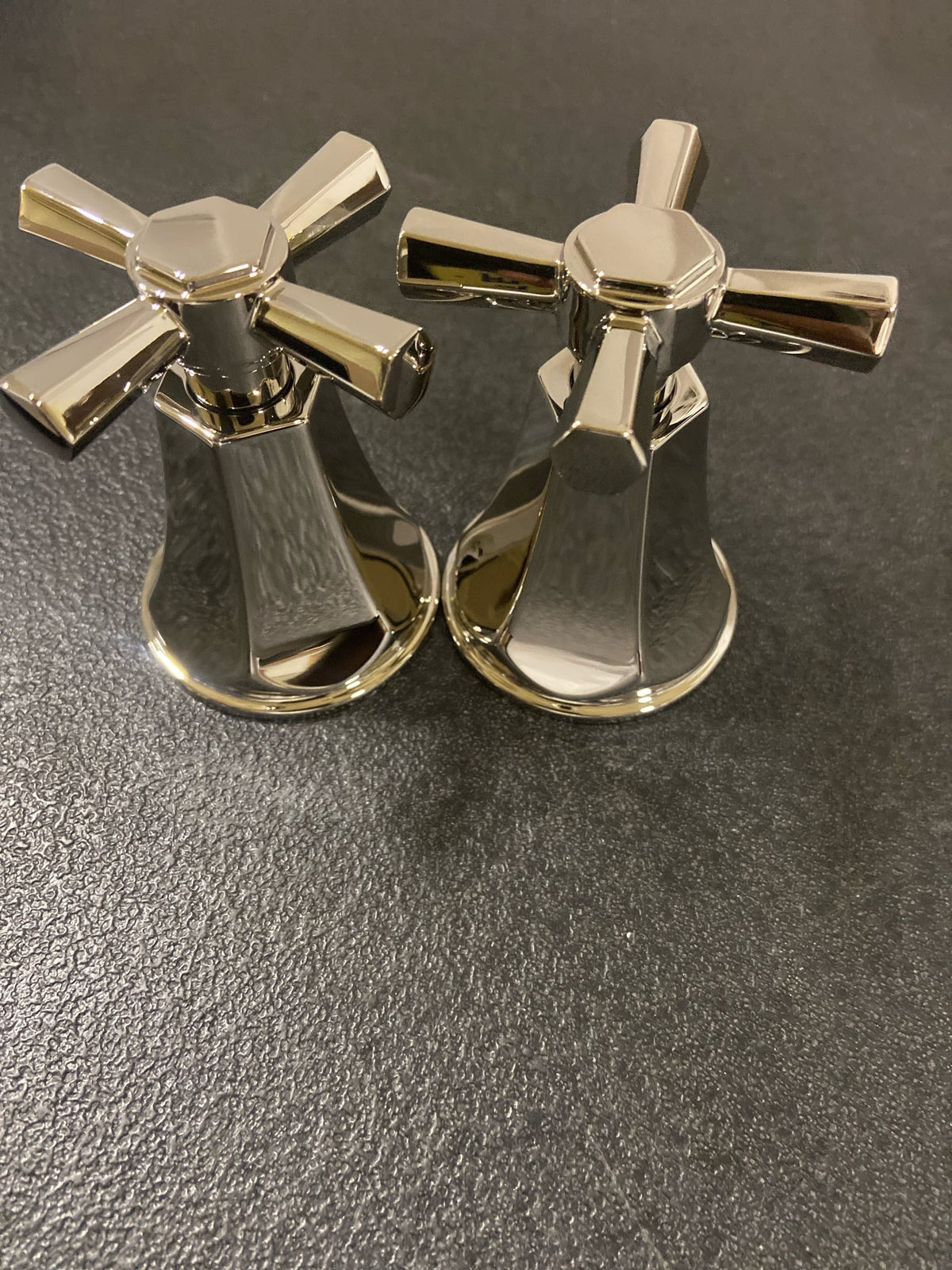 Signature Hardware 497641 Cross Handles for Elita Widespread Faucet - Polished Nickel