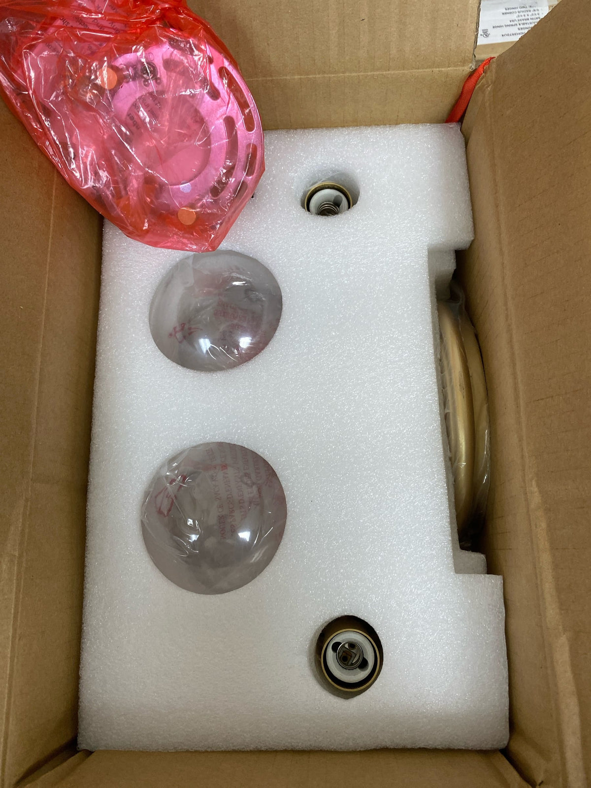 Lnc NZUVIFHD14339U7 Modern Gold Vanity Light 14 in. 2-Light Globe Bathroom Wall Sconce Industrial Brass Wall Light with Clear Glass Shades