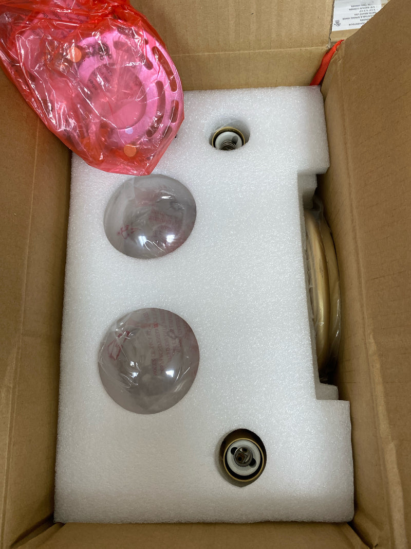 Lnc NZUVIFHD14339U7 Modern Gold Vanity Light 14 in. 2-Light Globe Bathroom Wall Sconce Industrial Brass Wall Light with Clear Glass Shades