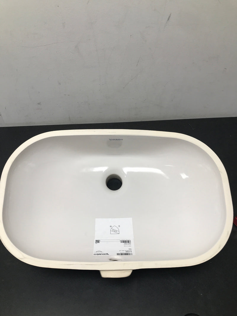Duravit 0338490017 D-Code 20-5/8" Oval Ceramic Undermount Bathroom Sink with Overflow - White