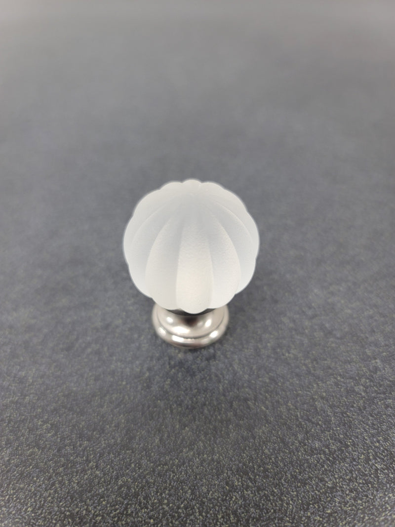 Century 18409-15F Tahoe 1-1/4 Inch Round Cabinet Knob - Satin Nickel/Frosted