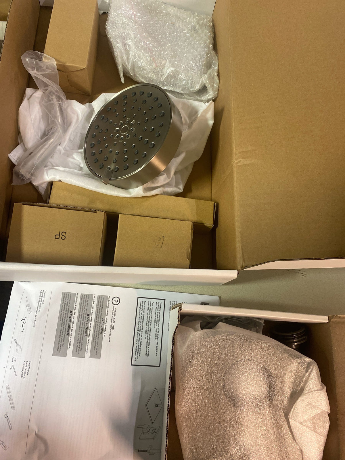 Delta T342704-SP Modern Round Non Shared Shower System with Shower Head, Hand Shower, Shower Arm, and Hose - SpotShield Brushed Nickel