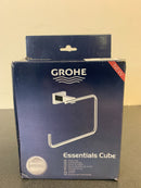 Grohe 40510001 Essentials Cube Towel Ring - Starlight Chrome