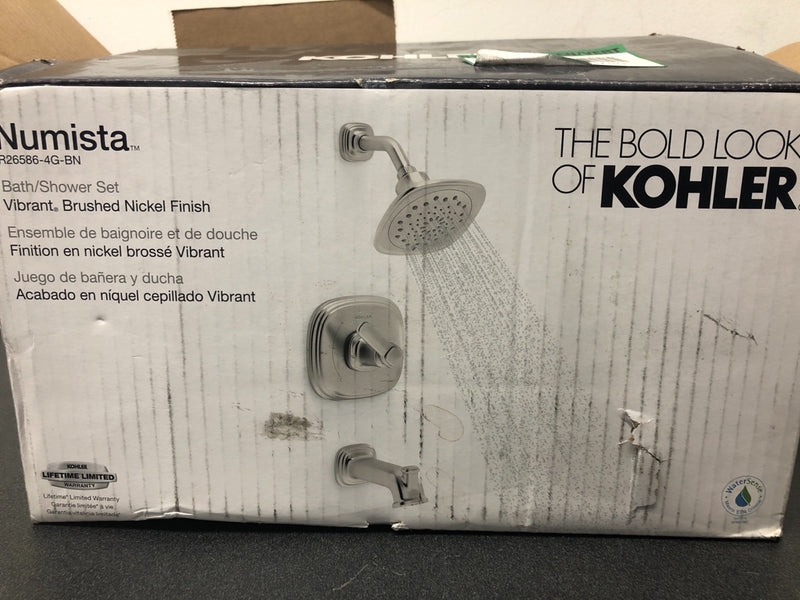 Kohler K-R26586-4G-BN Numista Single-Handle 3-Spray Wall-Mount Tub and Shower Faucet in Vibrant Brushed Nickel (Valve Included)