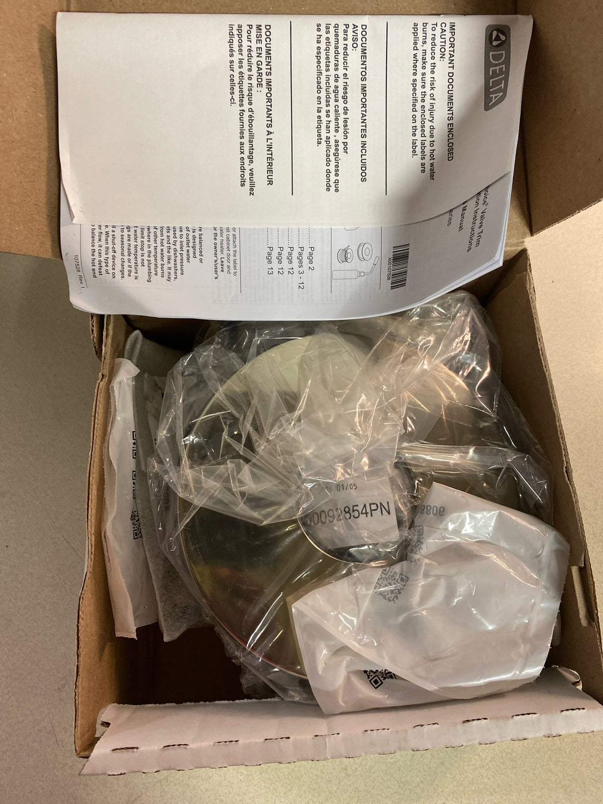 Delta Trinsic 14 Series Single-Function H2Okinetic Shower Faucet Set, Polished Nickel Shower Head and Handle Valve Trim Kit, Polished Nickel T14259-PN (Valve Not Included)