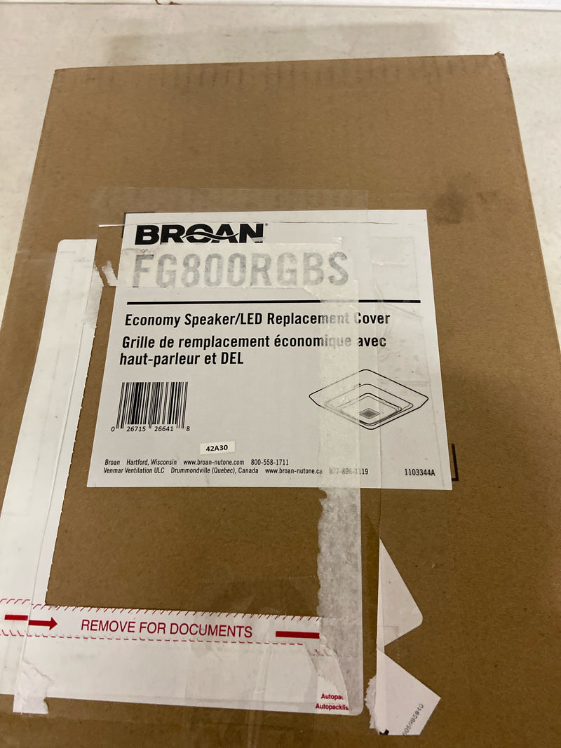 Broan-NuTone FG800RGBS Genuine Replacement Cover (Bath Fan Not Included) with ChromaComfort LED Light and Sensonic Bluetooth Speaker, Fits Select Bathroom Fan Models