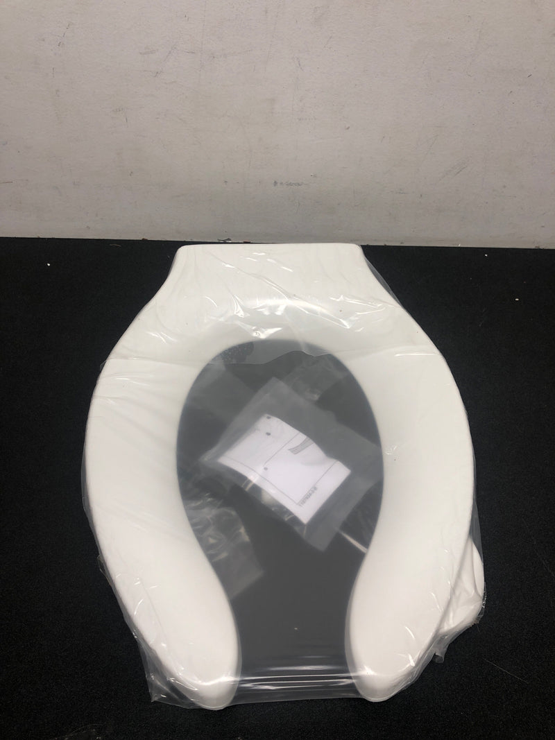 Kohler K-4731-GC-0 Stronghold Elongated Open-Front Toilet Seat with Quiet-Close Technology, Integrated Handle and Check Hinge - White