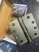 Emtek 92024US7 4" x 4" Plain Bearing 1/4" Radius Corners Mortise Hinge - Pair - French Antique