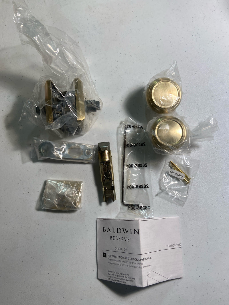 Baldwin PVTRATSR044 Traditional Privacy Door Knob with Square Rose - Satin Brass