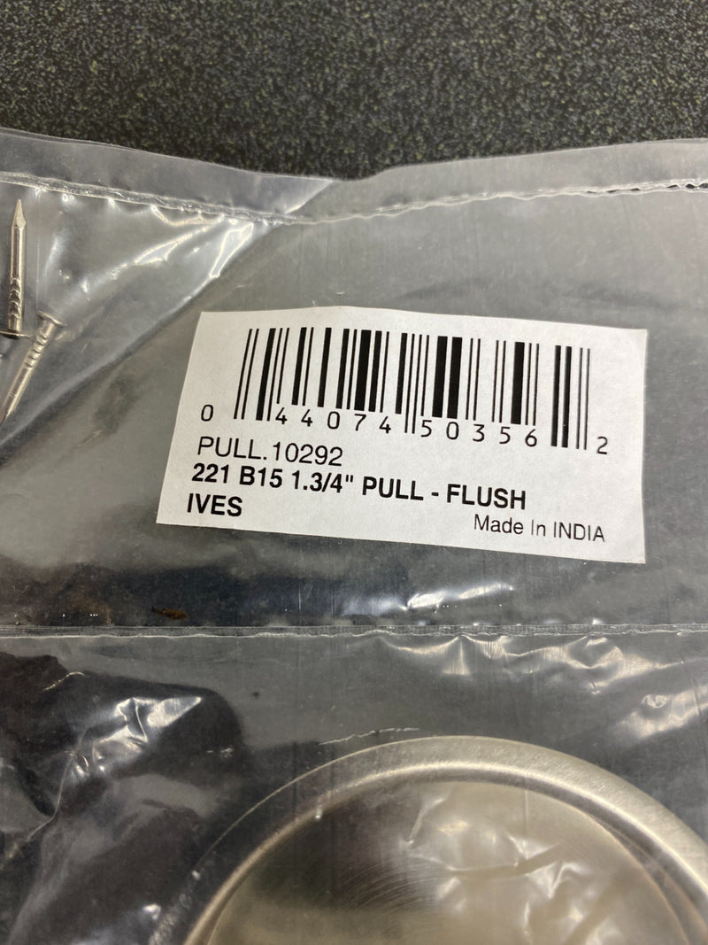 Ives 221b15 satin nickel finish round sliding door flush pulls