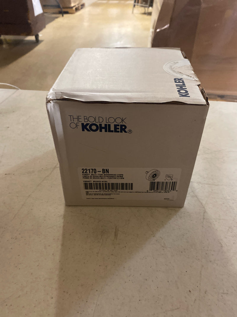 Kohler K-22170-BN Purist 2.5 GPM Multi Function Shower Head with MasterClean and Katalyst Air-Induction Spray Technology - Vibrant Brushed Nickel