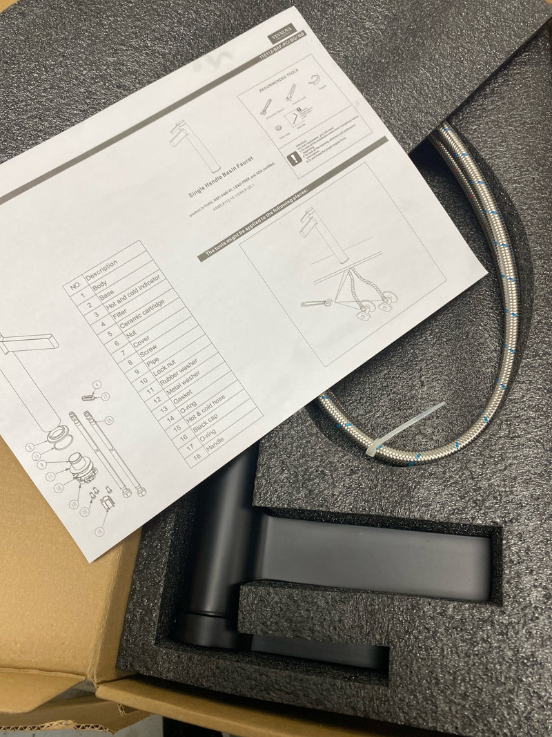 Miseno 115112-BAF-MB 1.2 GPM Single Hole Vessel Bathroom Faucet, Matte Black