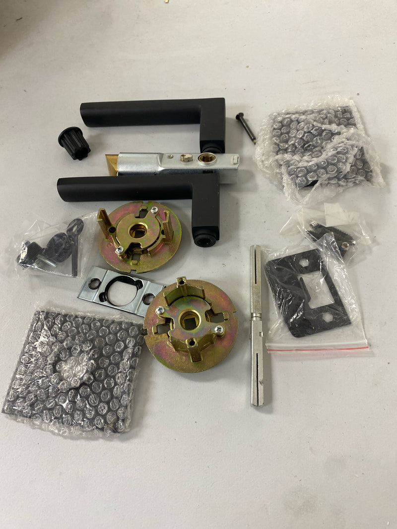 Omnia 930RT/238F.PR10B Square Privacy Door Lever Set with Rectangular Style Rose from the Prodigy Collection - Oil Rubbed Black