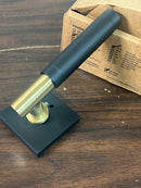 Emtek Select Privacy, Square Rosette, T-Bar Stem, Knurled Handle (Left Hand, Flat Black)