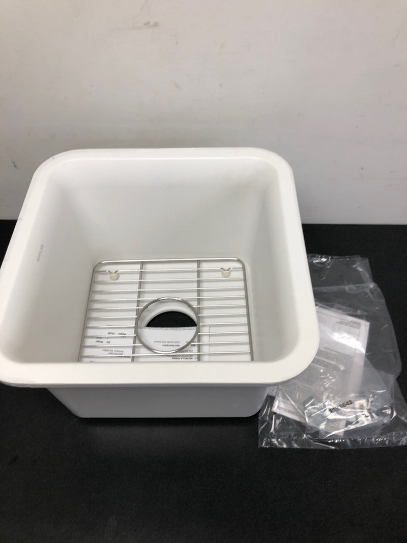 Kohler K-8223-CM6 Cairn 15-1/2" Undermount Single Basin Stone Composite Bar Sink - Matte White