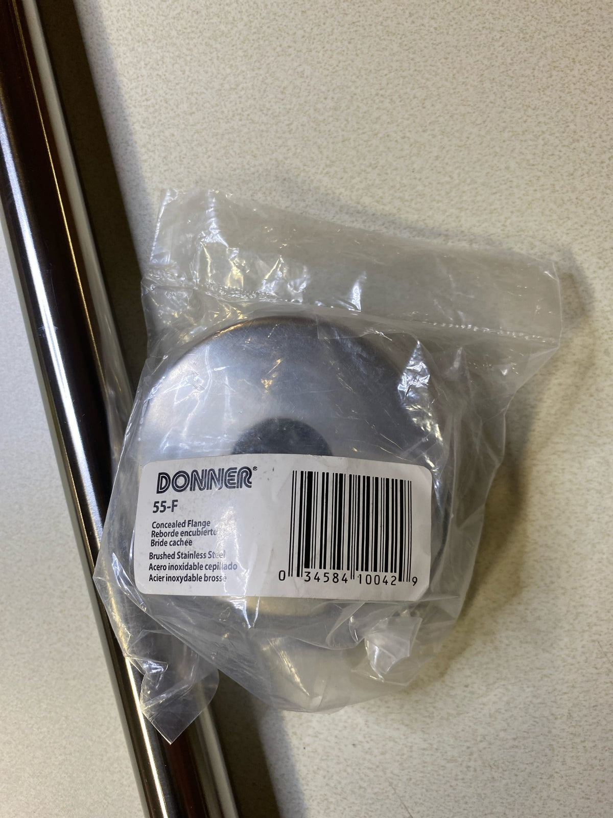Moen CSI55-5 60" Shower Rod with Concealed Brushed Stainless Steel Flanges from the Donner Commercial Collection - Satin Stainless