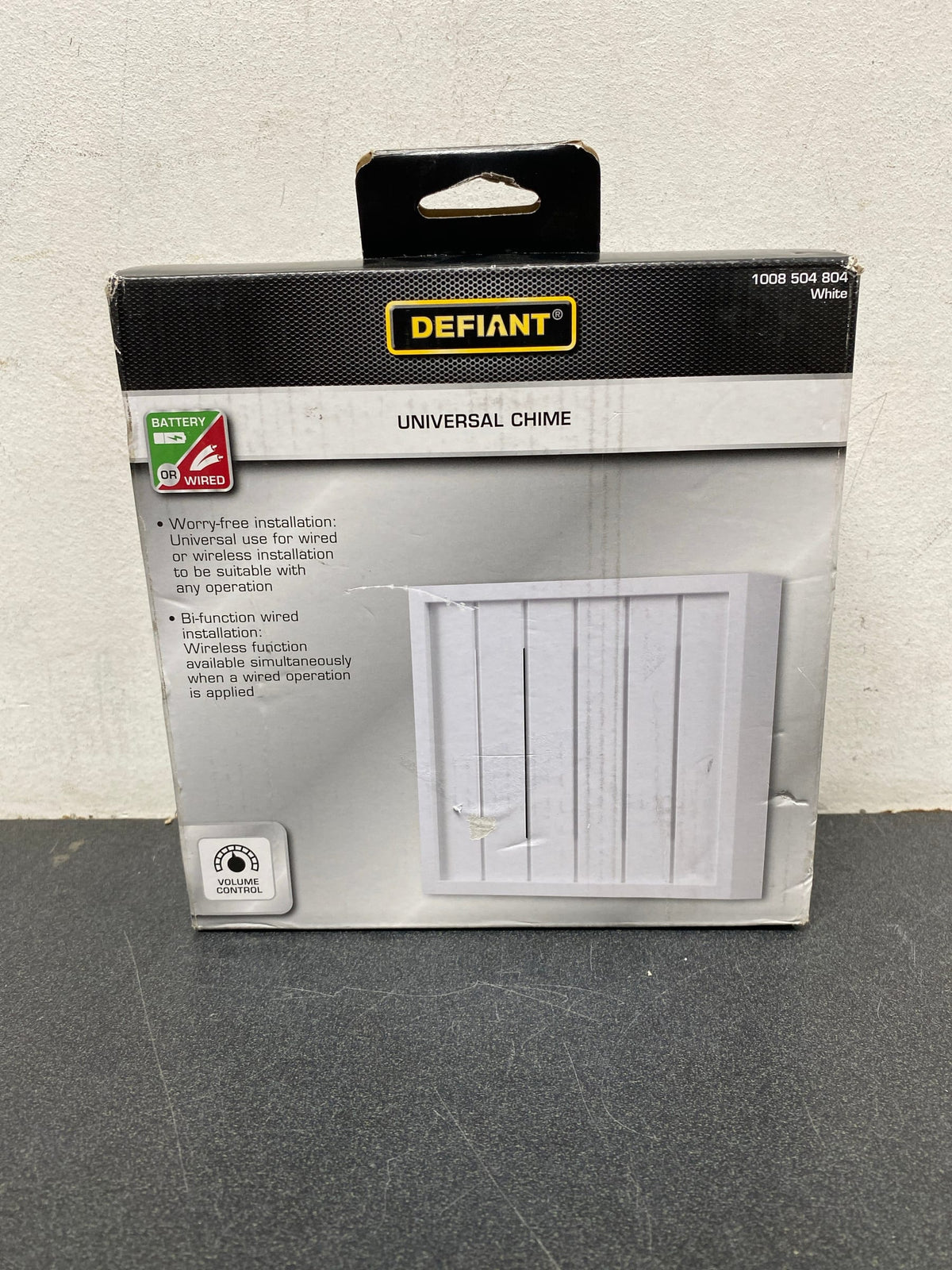 Defiant 18000019 Wireless or Wired Doorbell Chime, White Bead Board Finish