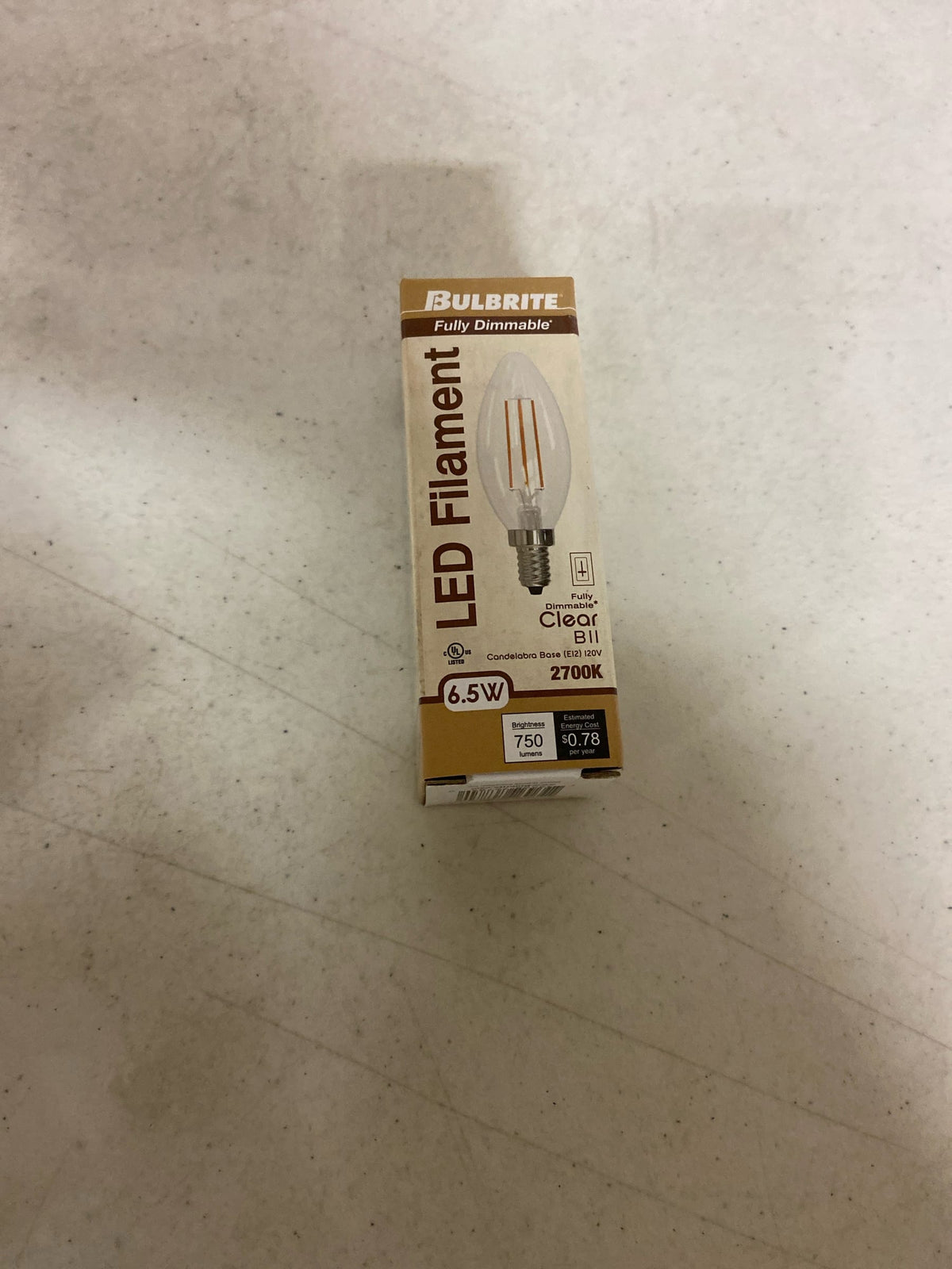 Bulbrite 776737 - LED6B11/27K/FIL/3 Blunt Tip LED Light Bulb