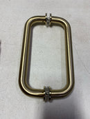 Top Hardware Pair of Stainless Steel 304 Grade Tubular Back to Shower Door Pull Handle 3/4'' Diameter, 8-Inch, Round, Satin Brass Finish SSTB203-SG