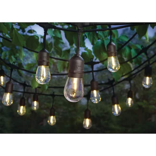 Hampton bay 10328 24-Light 48 ft. Indoor/Outdoor String Light with S14 Single Filament LED Bulbs