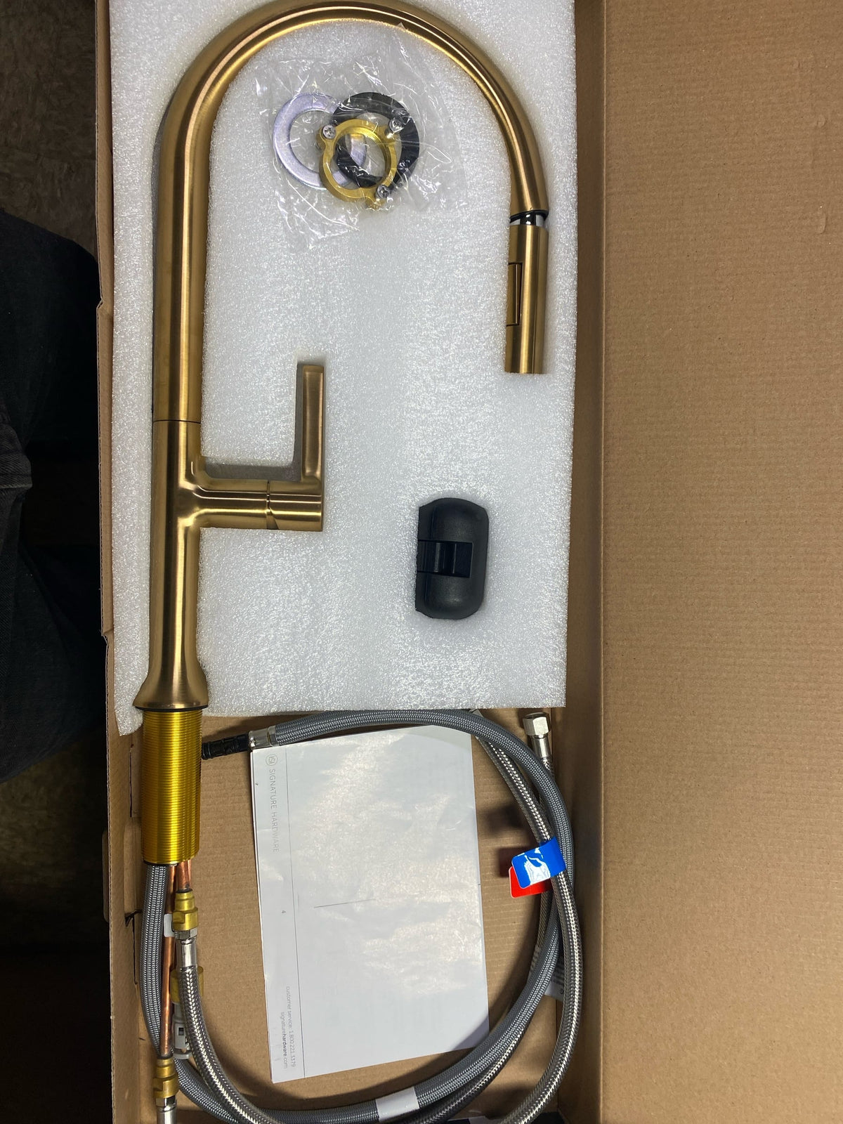 Signature Hardware SHXCBK100BG Bok 1.8 GPM Single Hole Pull Down Kitchen Faucet - Brushed Gold