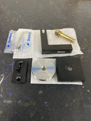 Linnea HRB-12-SFS-SBL 304 Grade Stainless Steel 3-1/8 Inch Projection Surface Mount Hand Rail Bracket with Flat Clamp and Square Rose - Satin Black