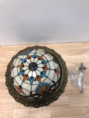 Oukaning JZUCK52ONSHCX 20.47 in. 36-Watt Gold European LED Flush Mount Ceiling Light with Stained Glass Shade