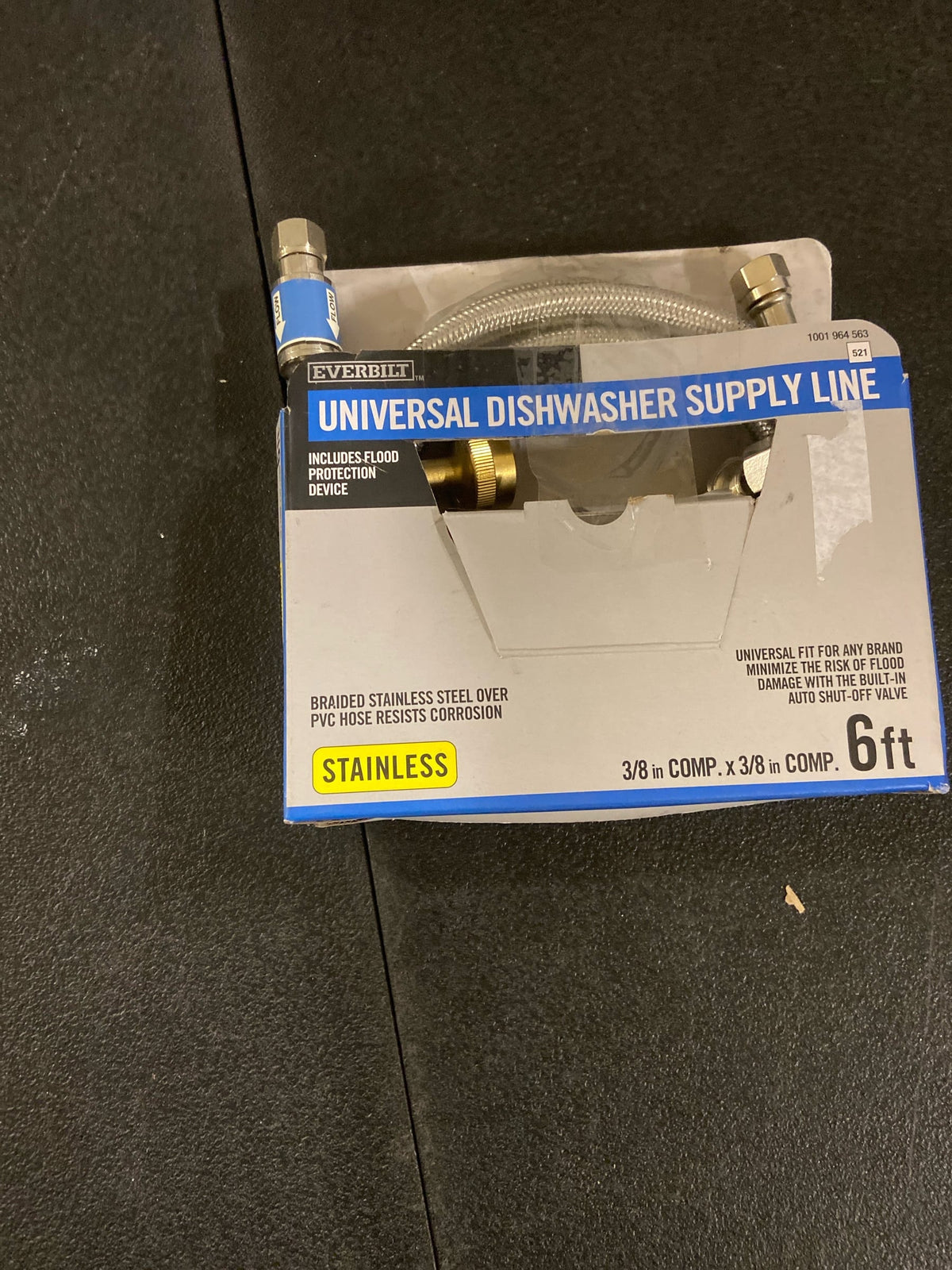 Everbilt 7223-72-38-6E-BP 3/8 in. COMP x 3/8 in. COMP x 72 in. Universal BurstProtect Dishwasher Connector