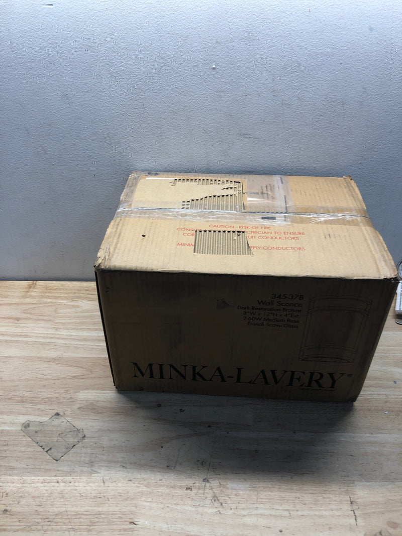 Minka Lavery 345-37B 2 Light 8" Width ADA Flush Mount Wall Sconce - Painted Restoration Bronze