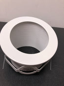 Elco EL622KW 6" Sloped Phenolic Baffle with Adjustable Socket Holder Bracket - White