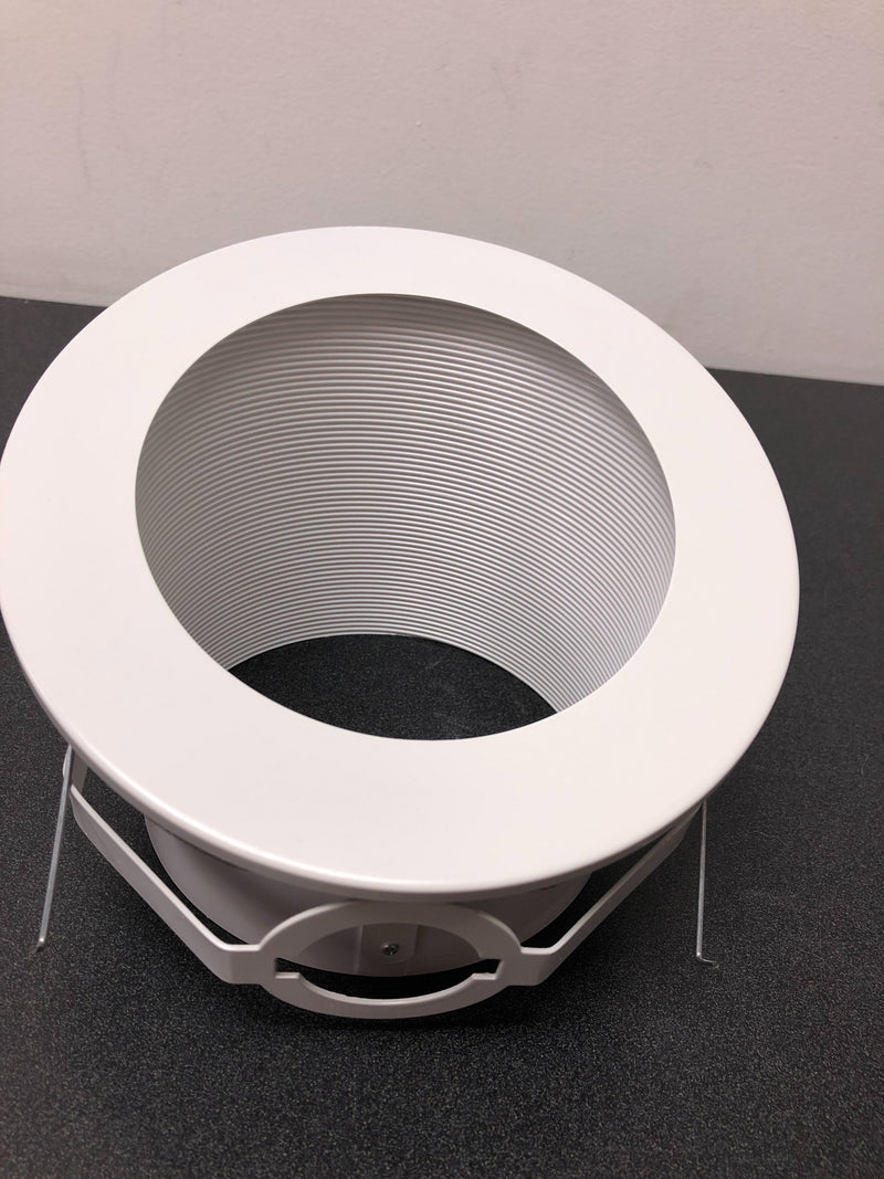 Elco EL622KW 6" Sloped Phenolic Baffle with Adjustable Socket Holder Bracket - White